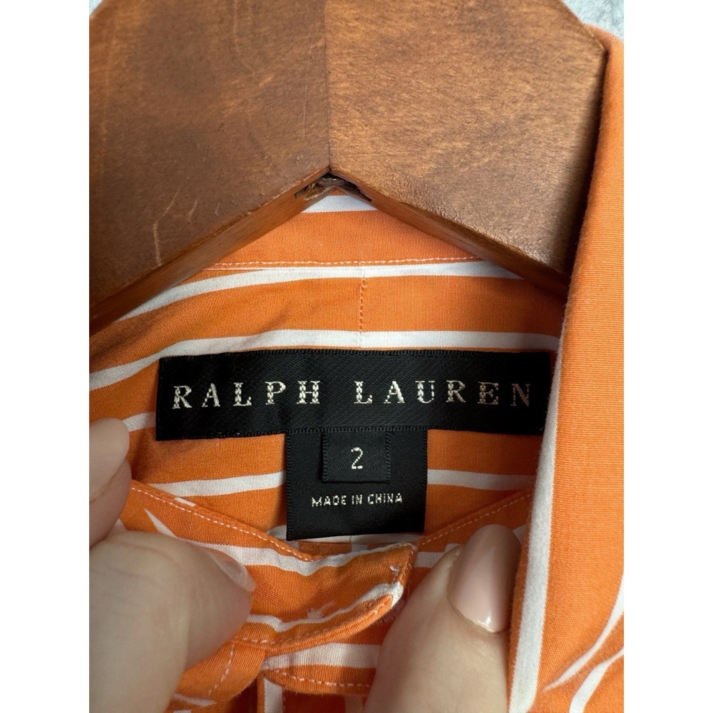 Ralph Lauren Black Label Striped Button-Up Shirt Big Pony Sz 2 Cotton Stretch - Picture 5 of 16